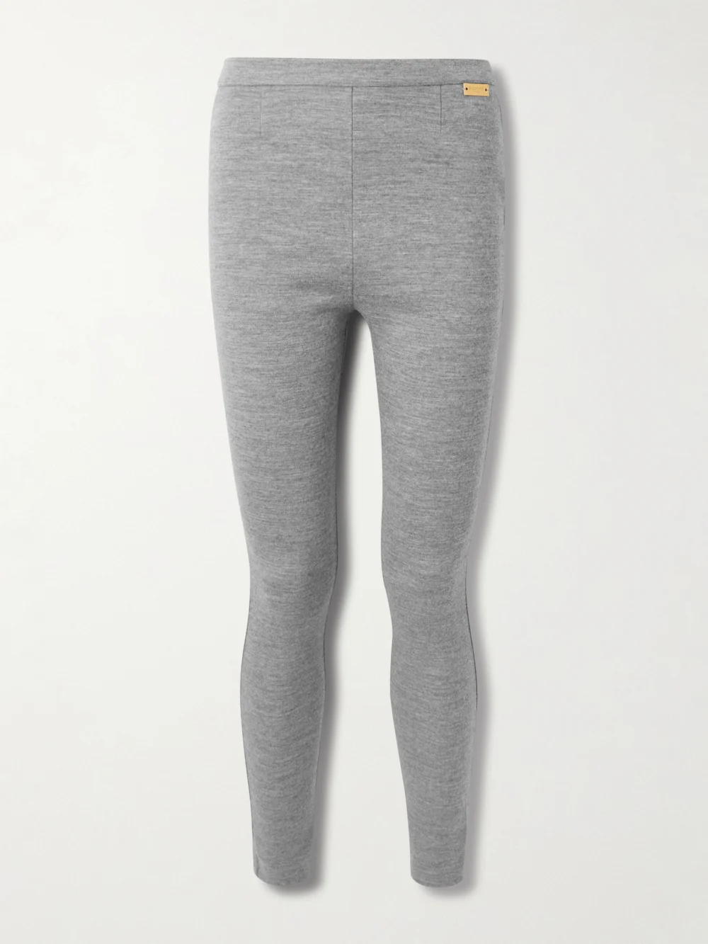 Balmain Wool and Cotton-blend Leggings in gray