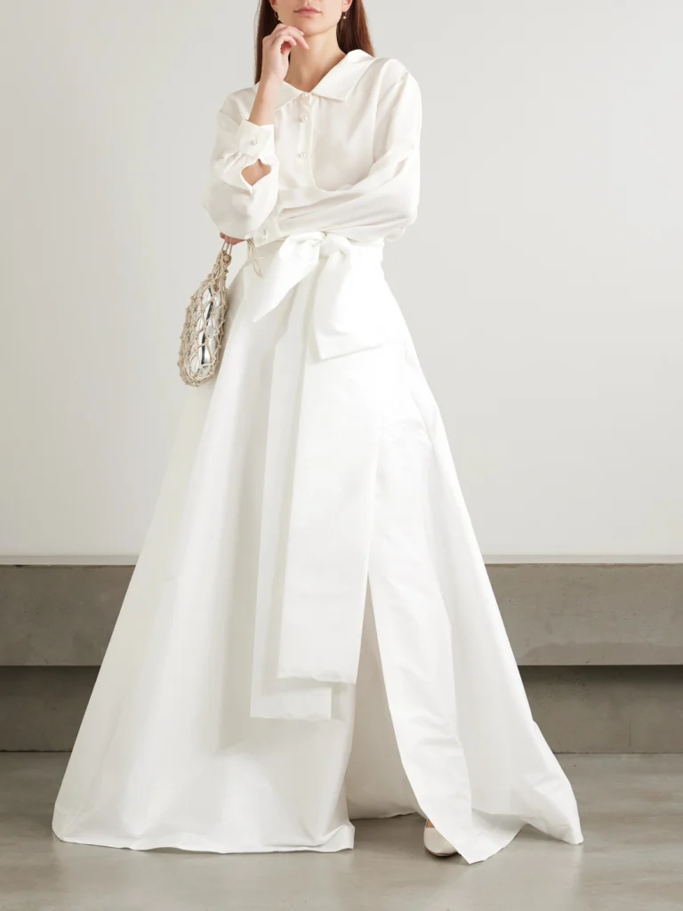 Bernadette Beatrice Bow-detailed Taffeta Maxi Skirt