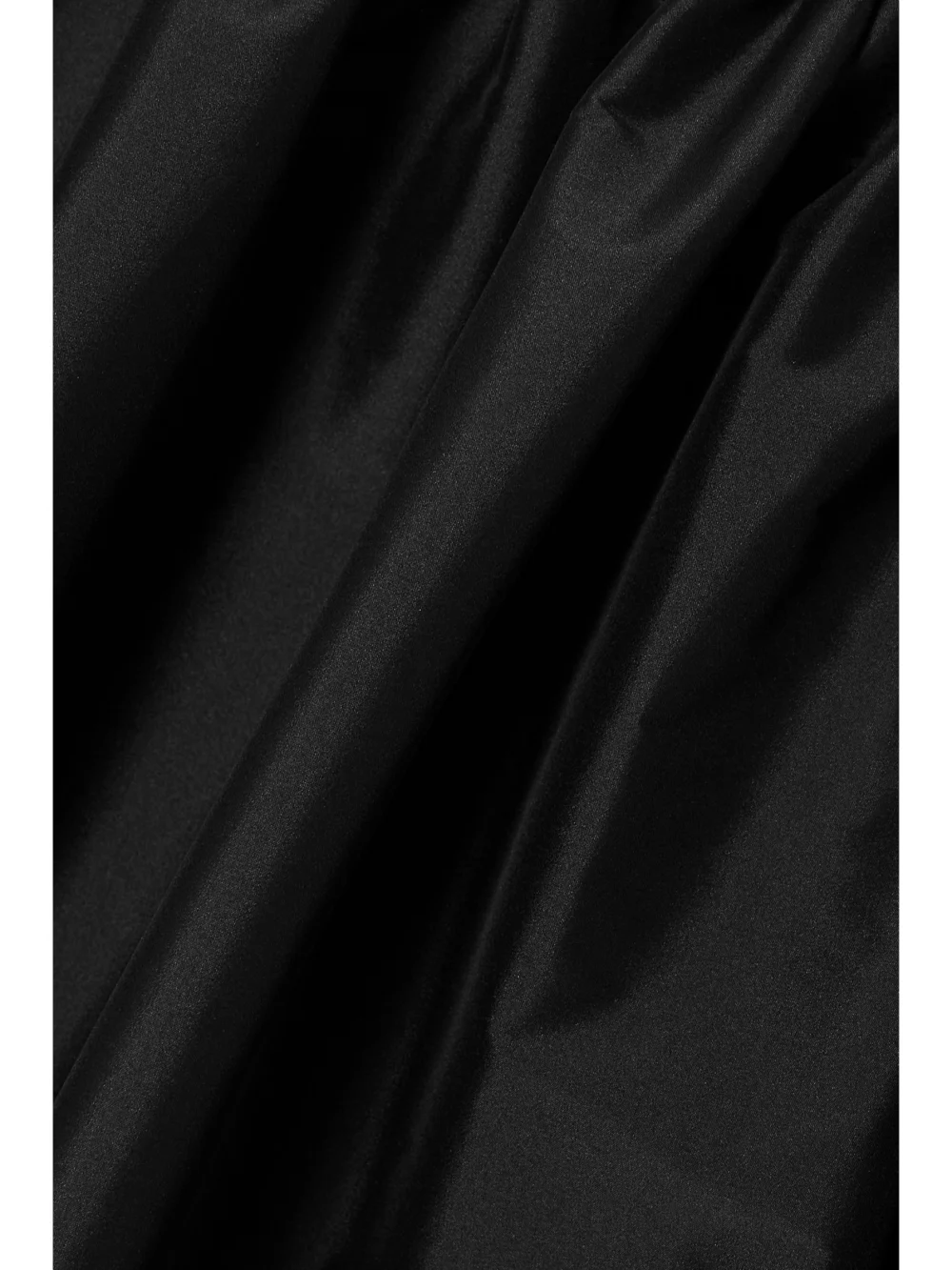 Close-up detail of the Bernadette Bobby Gathered Taffeta Maxi Dress