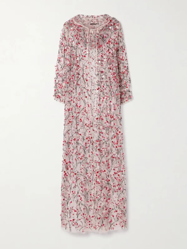 Bernadette Christelle Hooded Embellished Tulle Cape