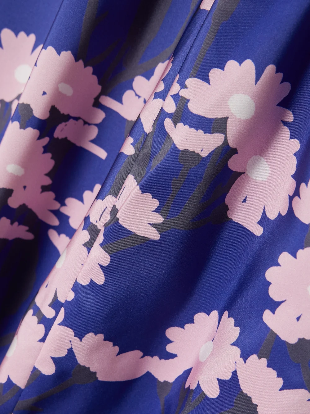 Close-up detail of the Bernadette Elle Floral-print Taffeta Maxi Skirt