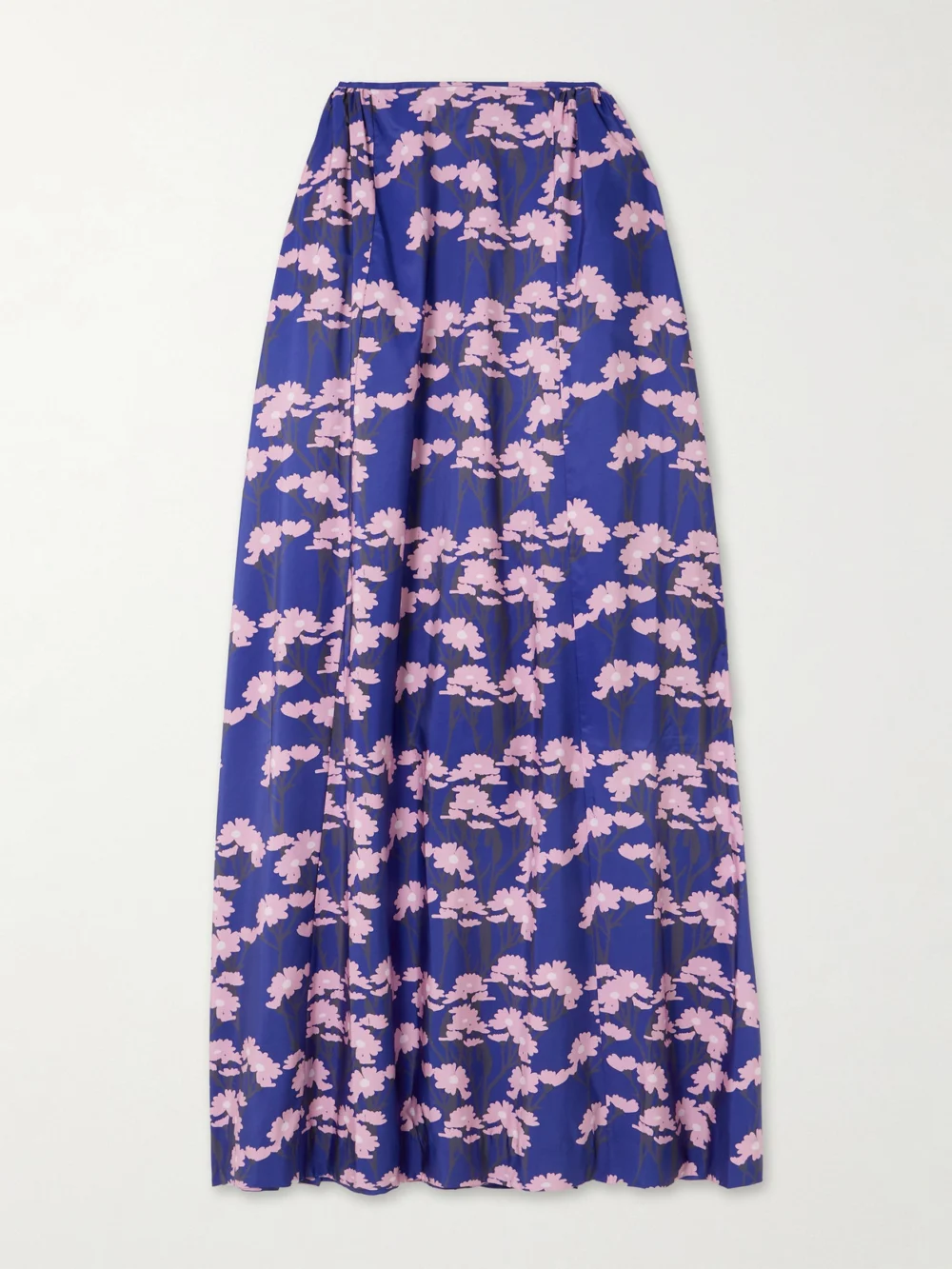 Bernadette Elle Floral-print Taffeta Maxi Skirt in blue