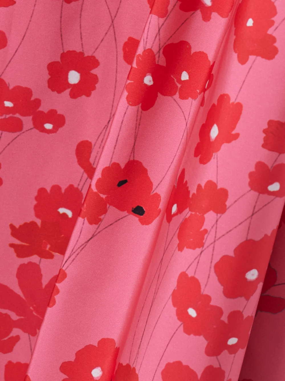 Close-up detail of the Bernadette Elle Floral-print Taffeta Maxi Skirt