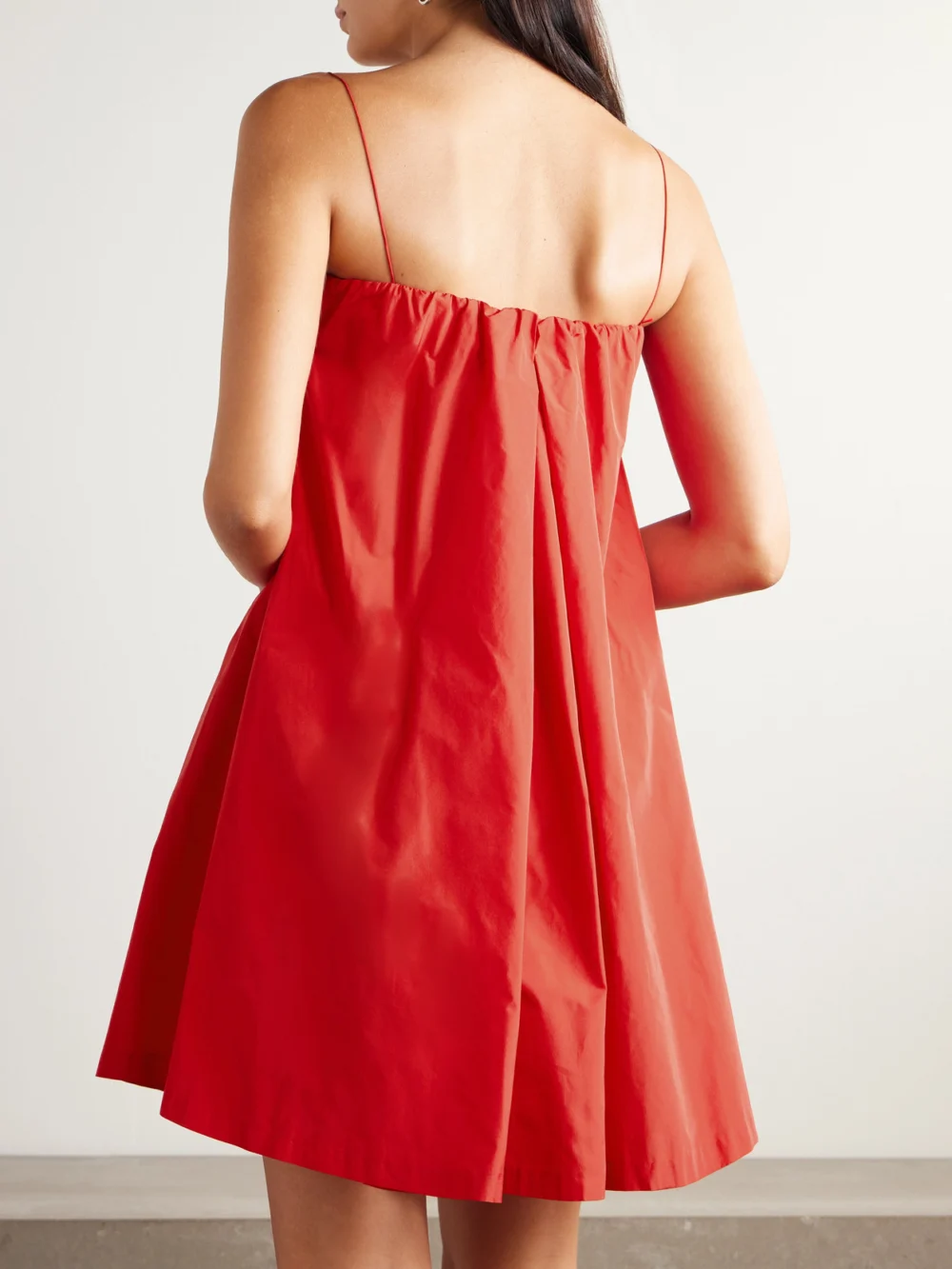 Back view of the Bernadette Estee Bow-embellished Taffeta Mini Dress