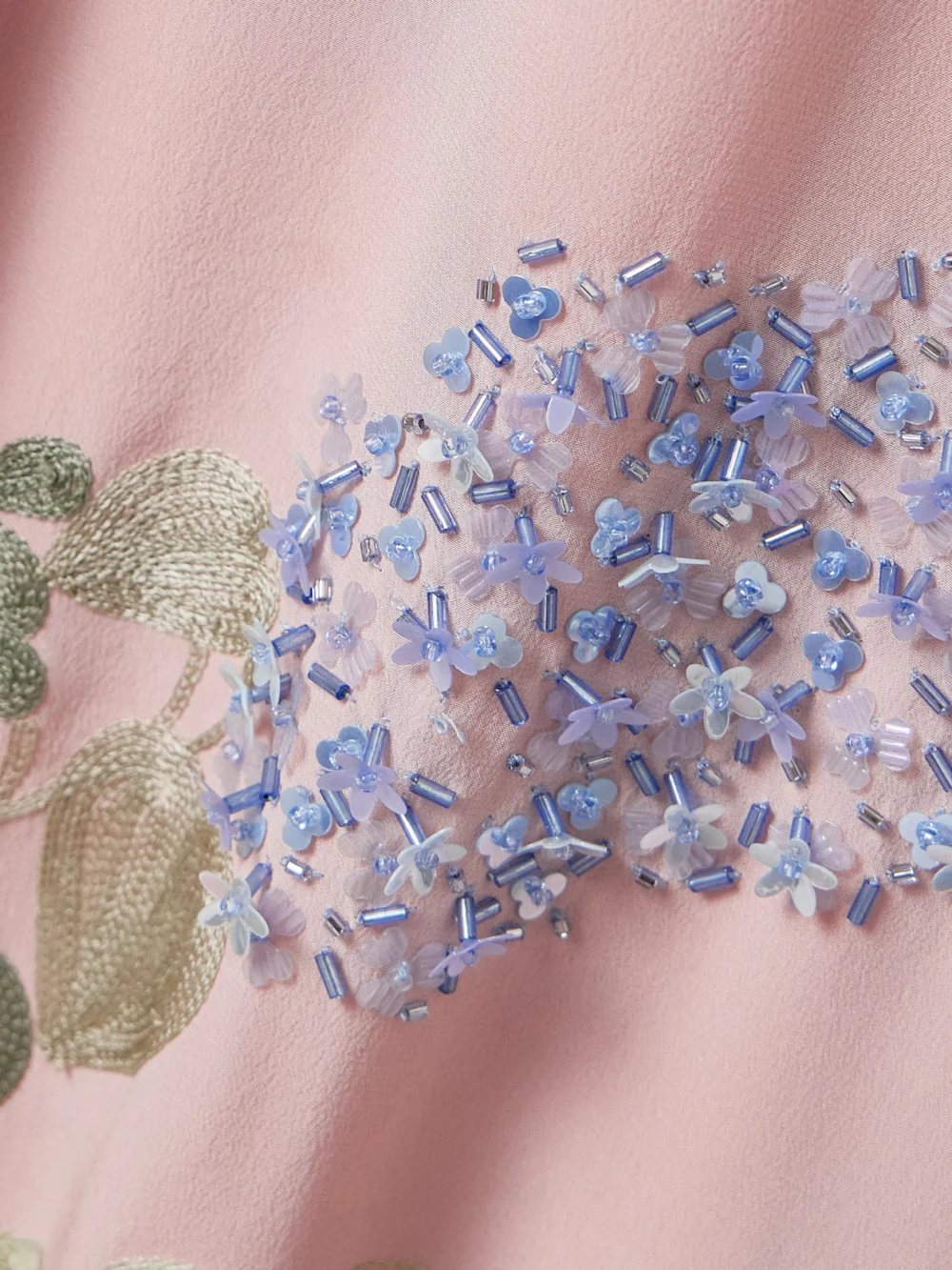 Close-up detail of the Bernadette Nathalie Off-the-shoulder Embellished Silk Crepe De Chine Gown