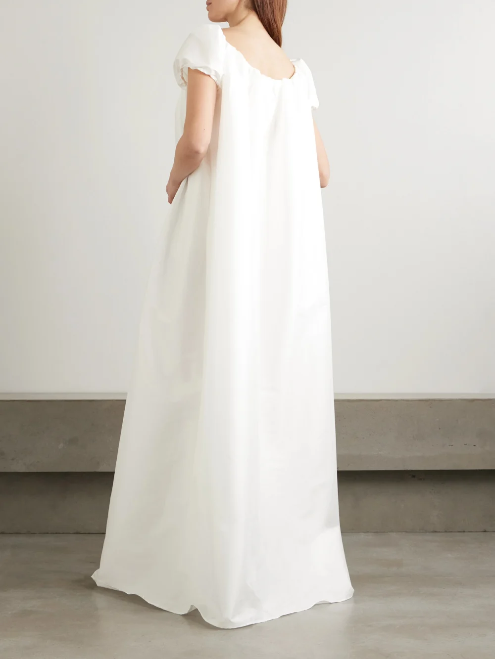 Back view of the Bernadette Rianne Off-the-shoulder Taffeta Gown