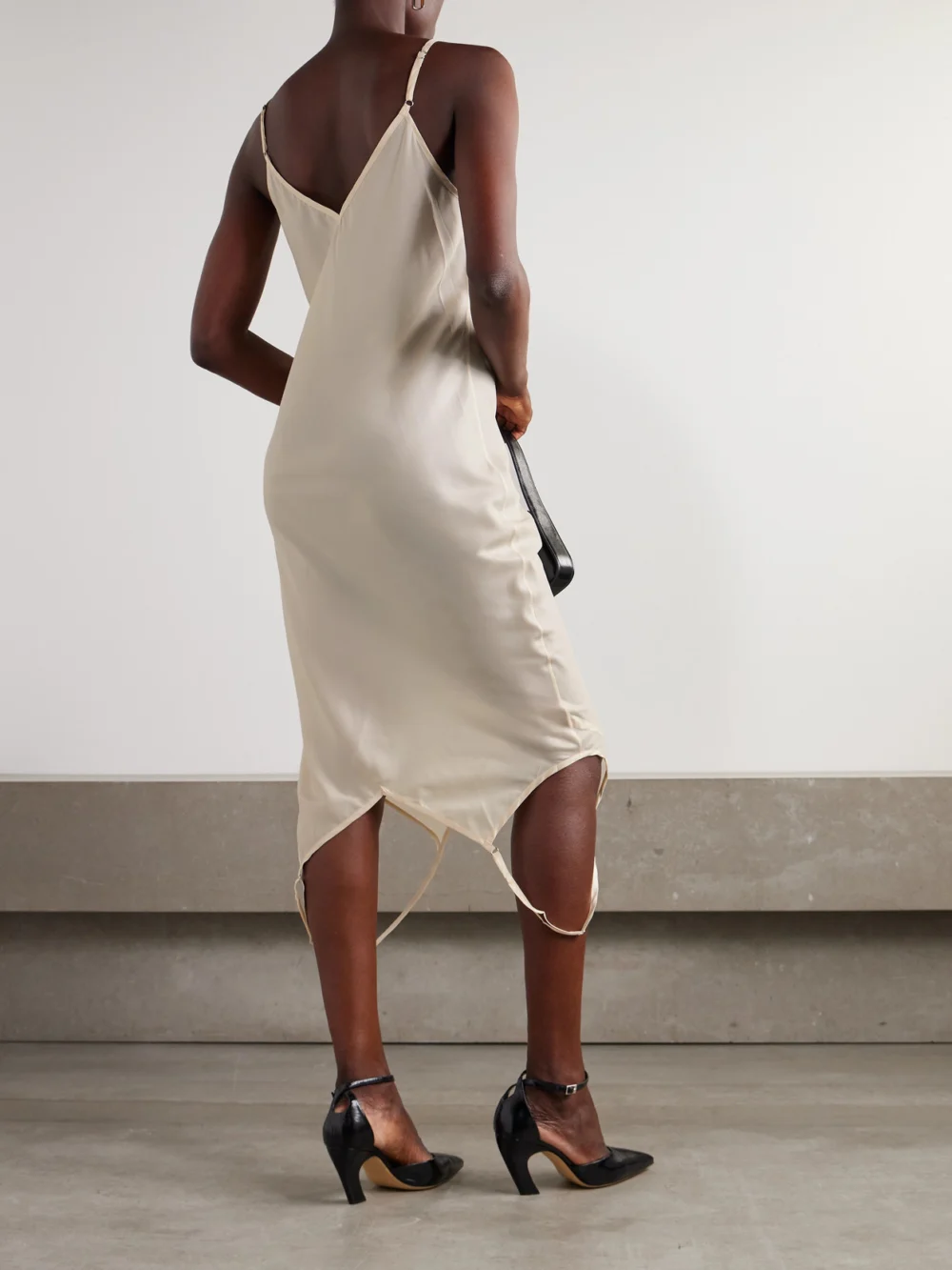 Back view of the Bettter Cami Appliquéd Satin-twill Midi Dress
