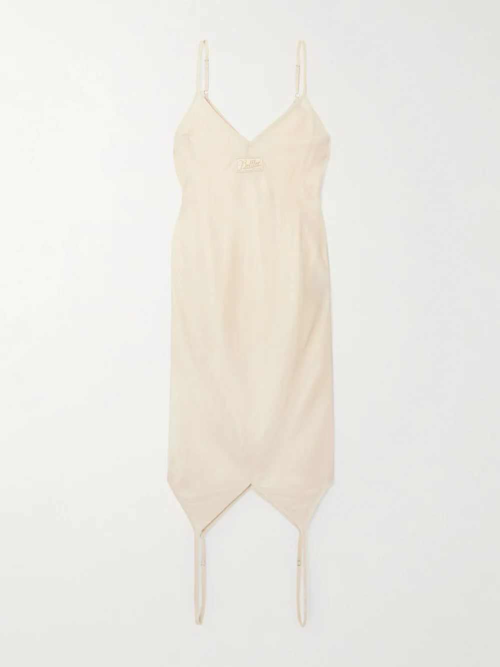 Bettter Cami Appliquéd Satin-twill Midi Dress in ivory