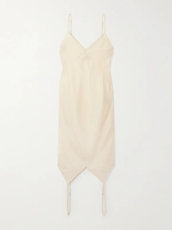 Bettter Cami Appliquéd Satin-twill Midi Dress