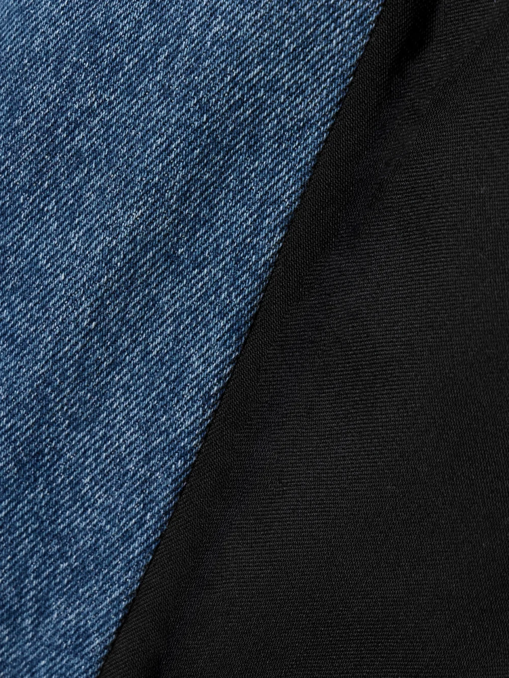 Close-up detail of the Bettter Denitrouser Paneled Pleated Wool-blend and Denim Pants