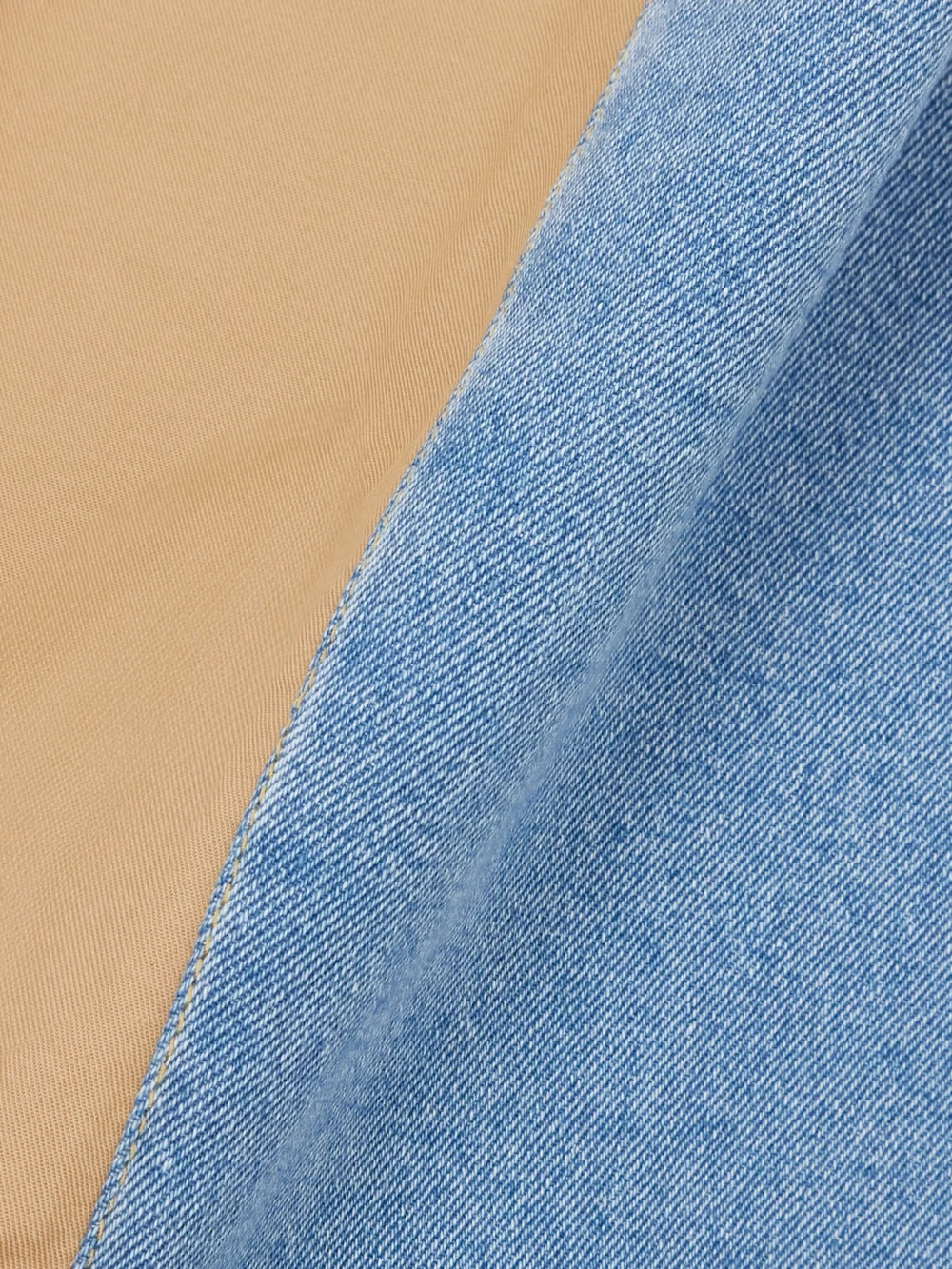 Close-up detail of the Bettter Denitrouser Pleated Cotton-twill and Denim Straight-leg Pants