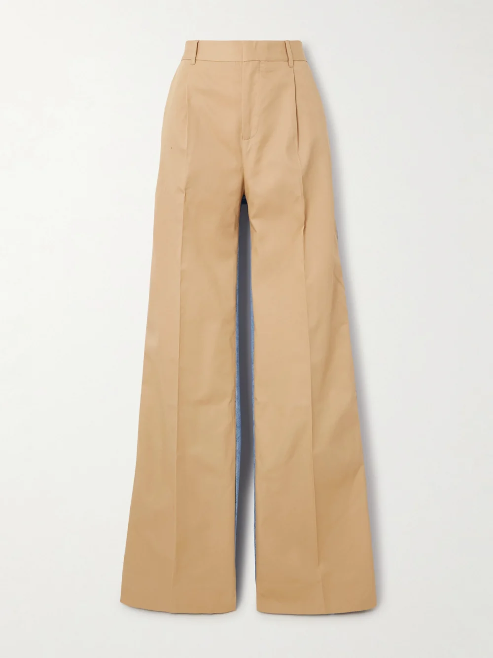 Bettter Denitrouser Pleated Cotton-twill and Denim Straight-leg Pants in camel