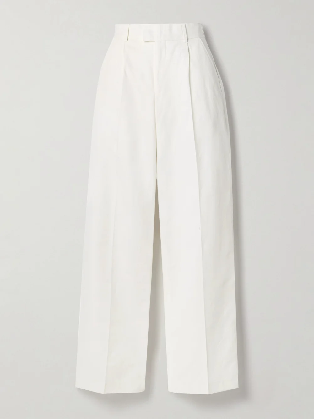 Bettter Everest Pleated Cotton-twill Straight-leg Pants in white