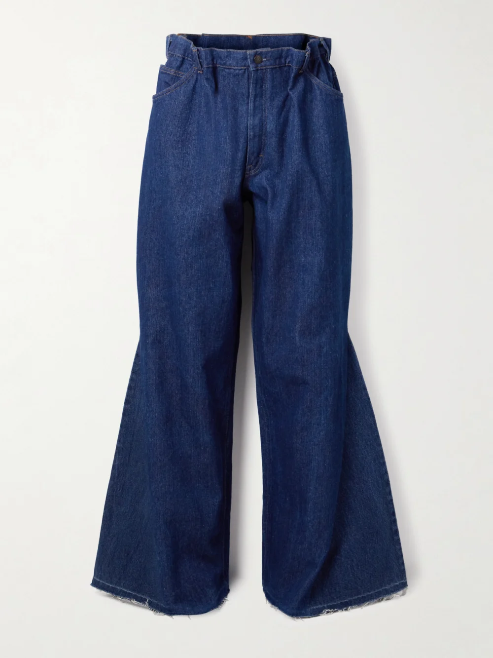 Bettter Frayed High-rise Wide-leg Jeans in blue