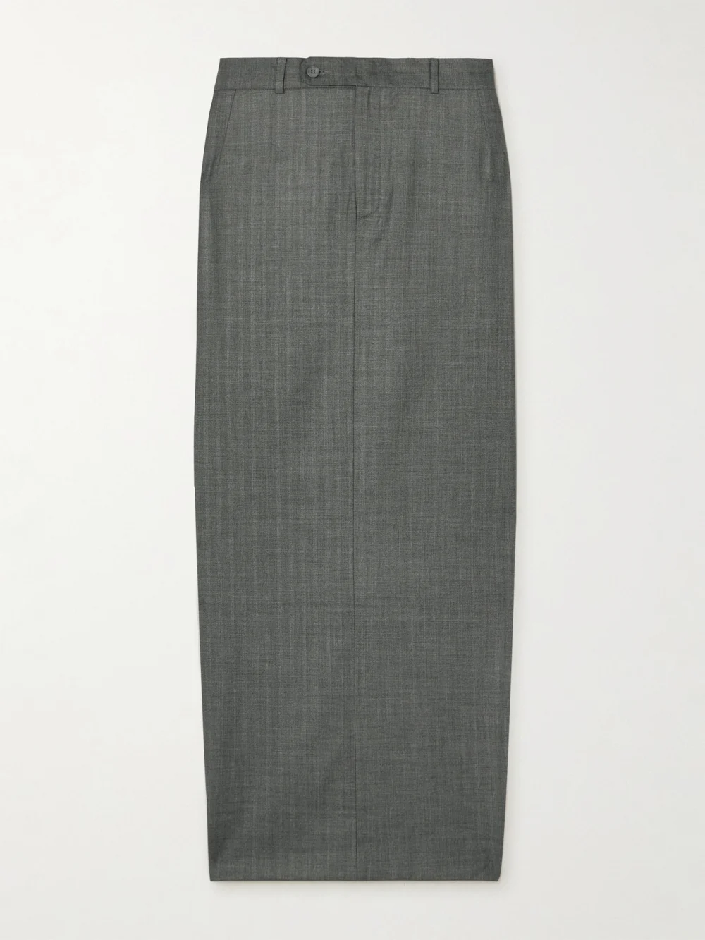 Bettter Office Party Asymmetric Striped Wool-blend Maxi Skirt in gray