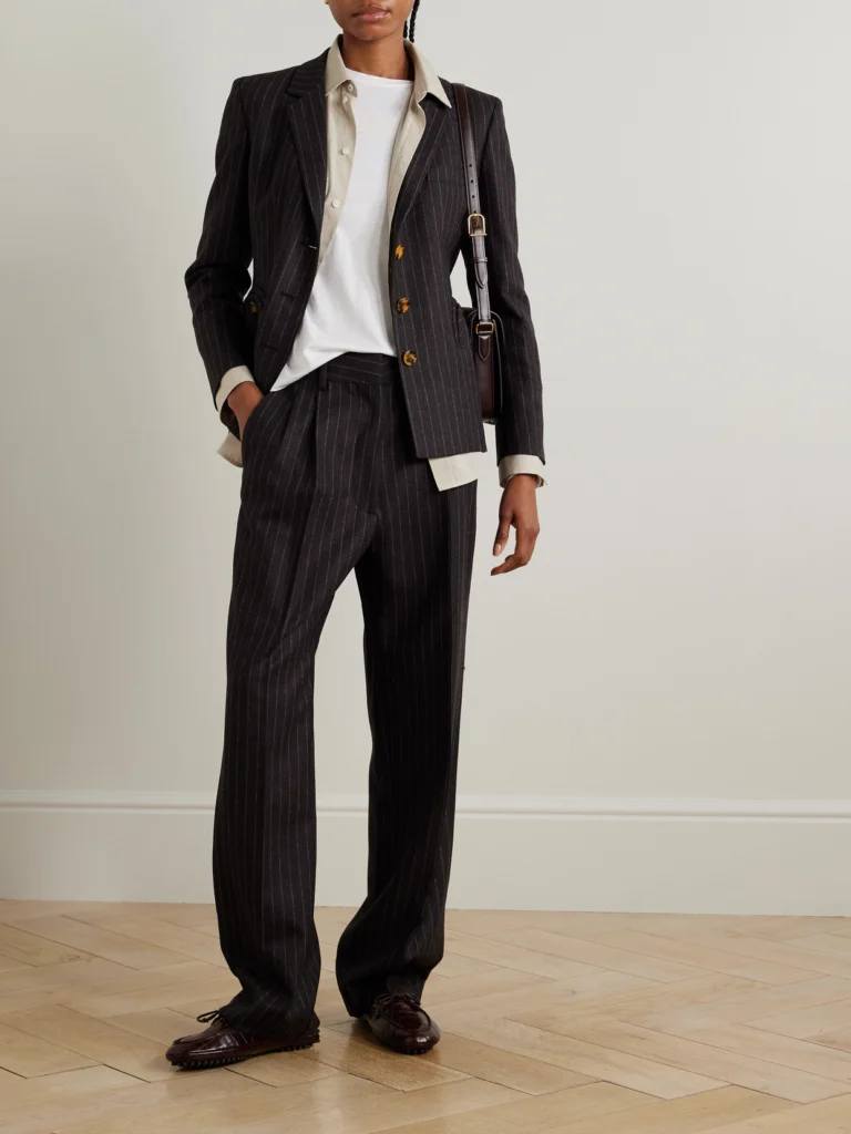 BLAZÉ Milano Akira Pinstriped Wool and Cashmere-blend Blazer