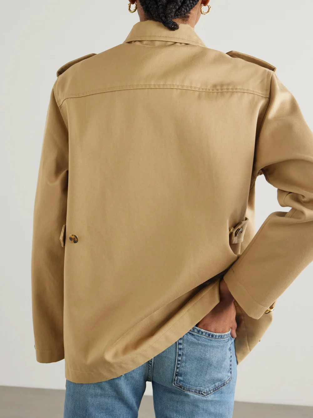 Back view of the BLAZÉ Milano Endurance Sahariana Cotton-twill Jacket
