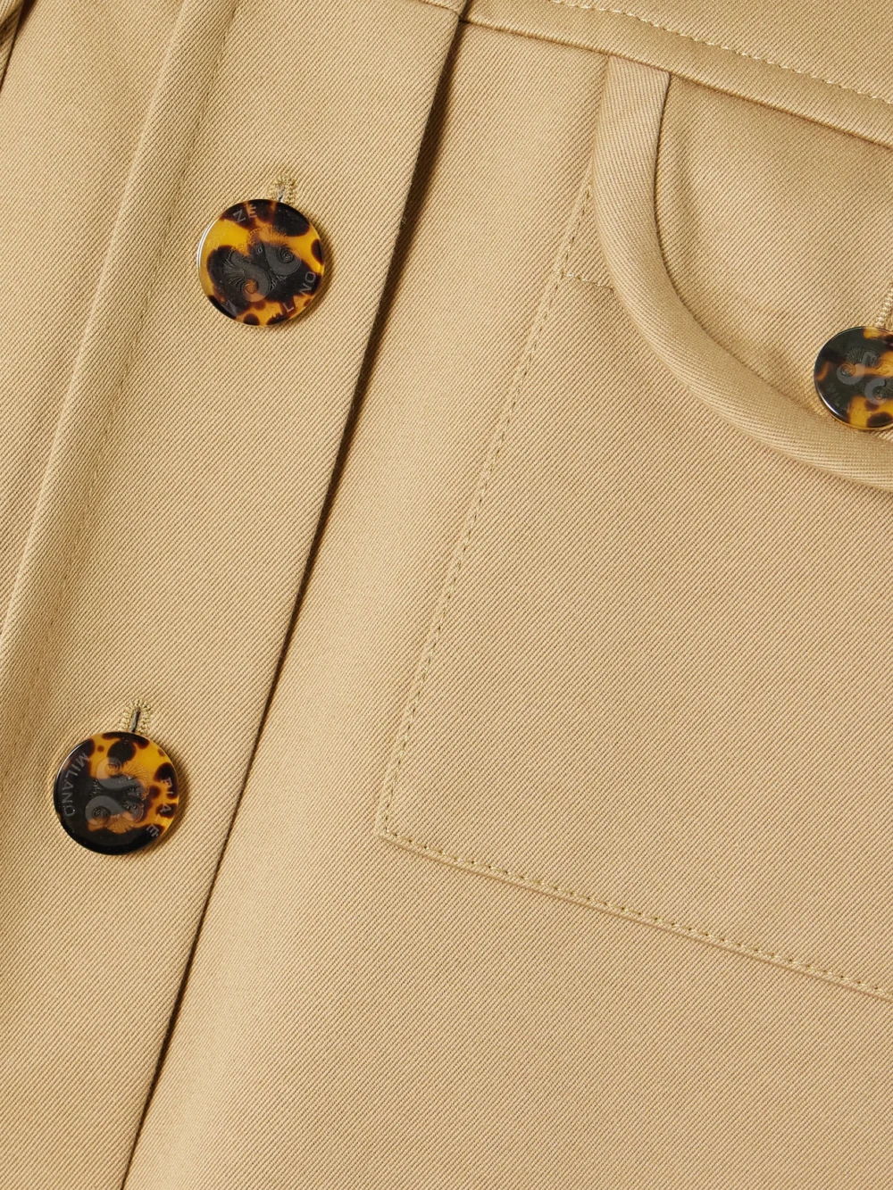Close-up detail of the BLAZÉ Milano Endurance Sahariana Cotton-twill Jacket