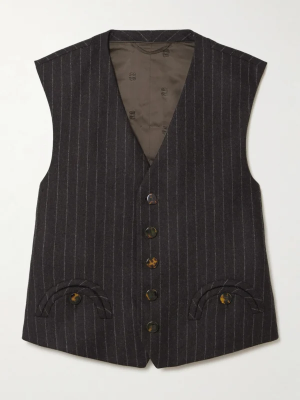 BLAZÉ Milano Feral Pinstriped Wool and Cashmere-blend Vest