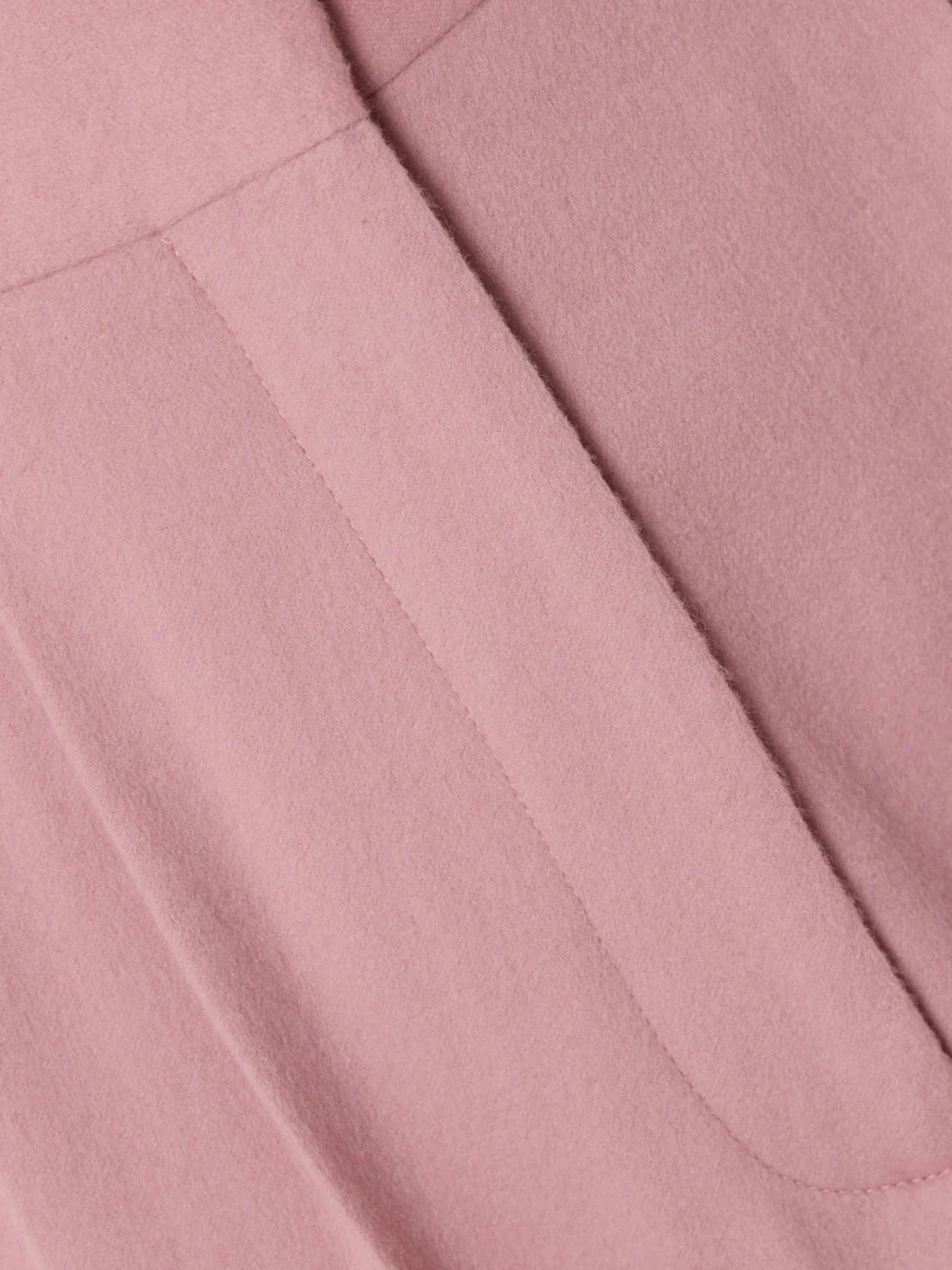 Close-up detail of the BLAZÉ Milano Fox Pleated Wool and Cashmere-blend Tapered Pants
