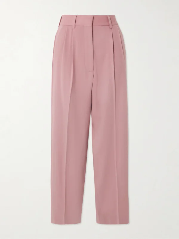 BLAZÉ Milano Fox Pleated Wool and Cashmere-blend Tapered Pants