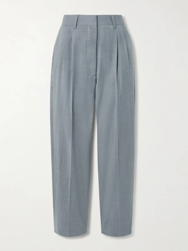 BLAZÉ Milano Fox Pleated Wool-twill Straight-leg Pants