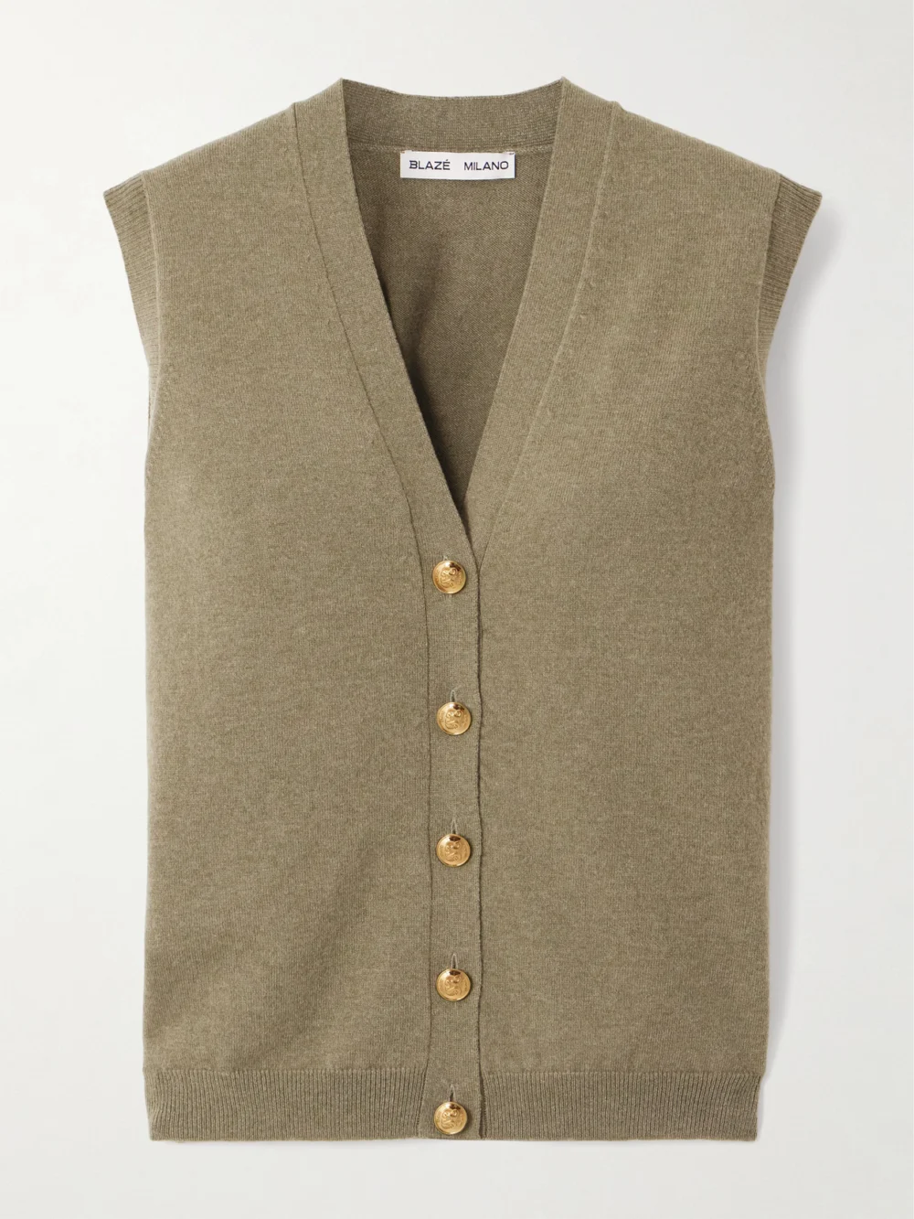BLAZÉ Milano Highland Wool and Cashmere-blend Vest in beige