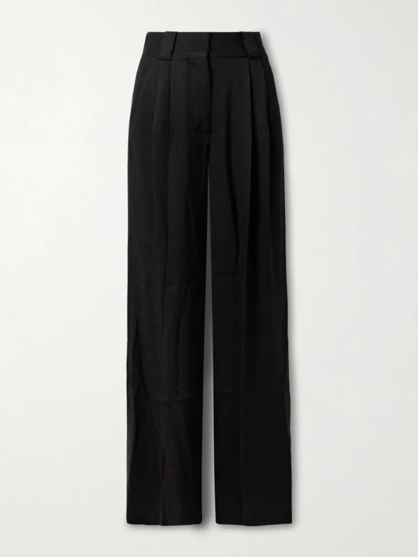 BLAZÉ Milano Husi Pleated Crepe Straight-leg Pants