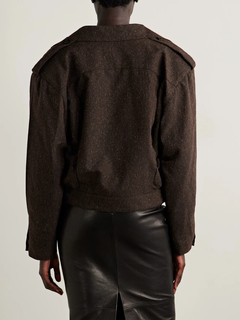 Back view of the BLAZÉ Milano Kiso Wool-blend Canvas Jacket