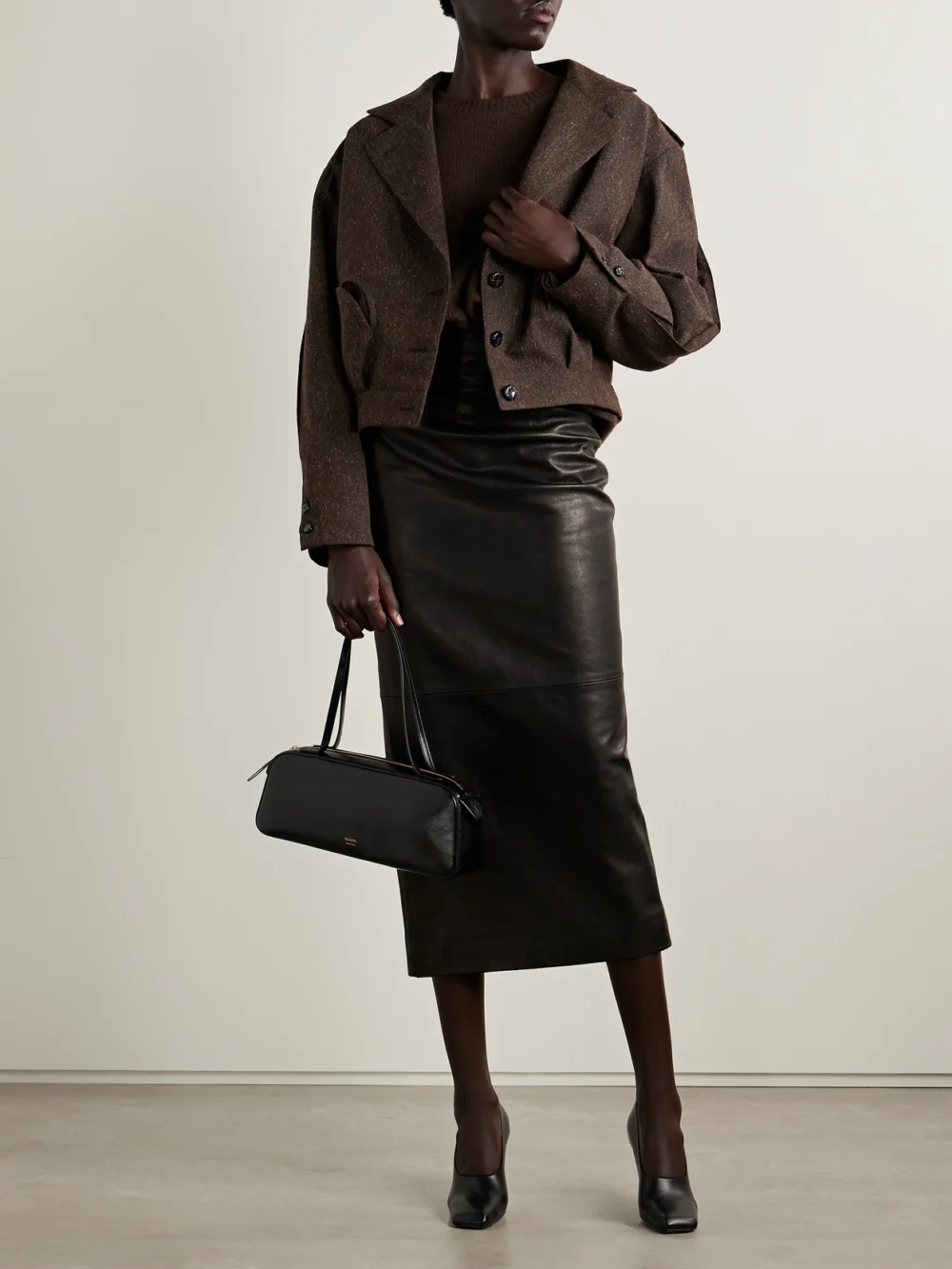 BLAZÉ Milano Kiso Wool-blend Canvas Jacket, worn by a model