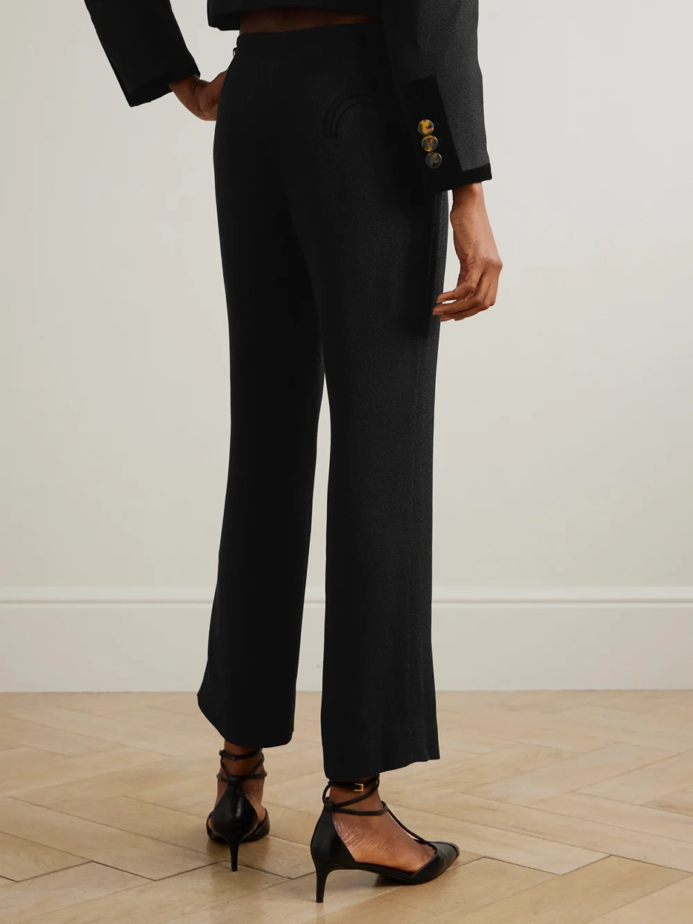 Back view of the BLAZÉ Milano Morelia Woven Flared Pants
