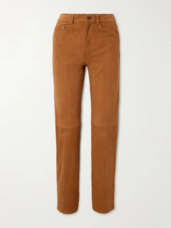 BLAZÉ Milano Paso Paneled Suede Straight-leg Pants