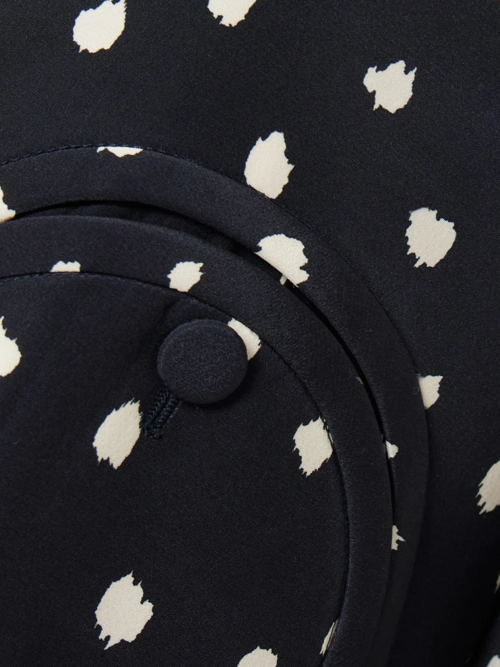 Close-up detail of the BLAZÉ Milano Shamo Polka-dot Silk Jacket