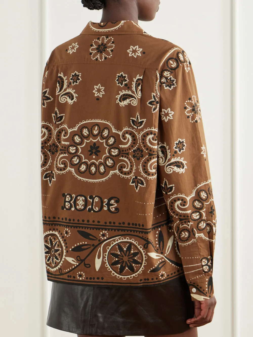Back view of the Bode Bandana Paisley-print Cotton Shirt