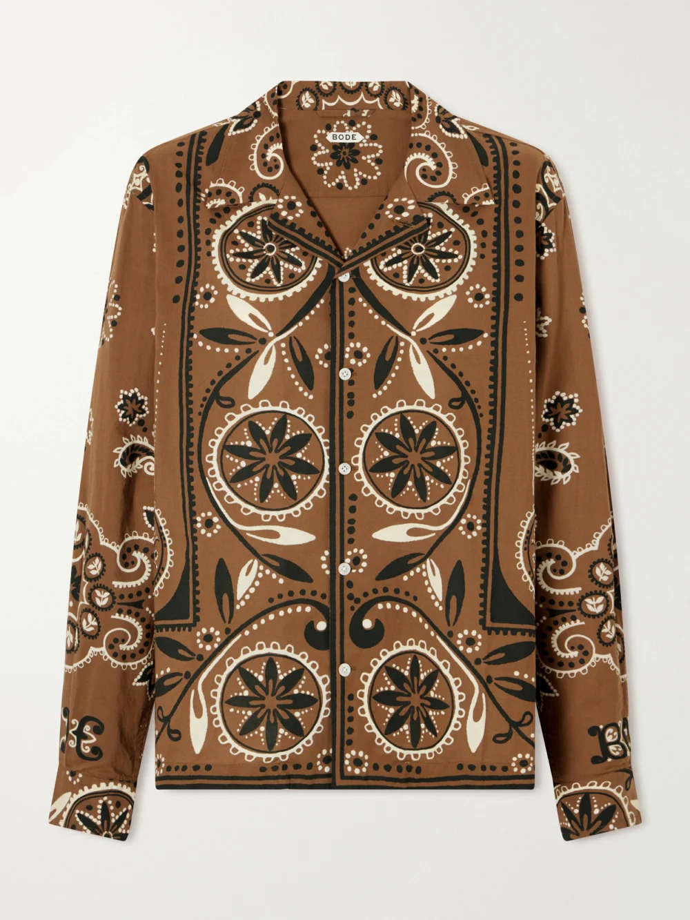 Bode Bandana Paisley-print Cotton Shirt in brown