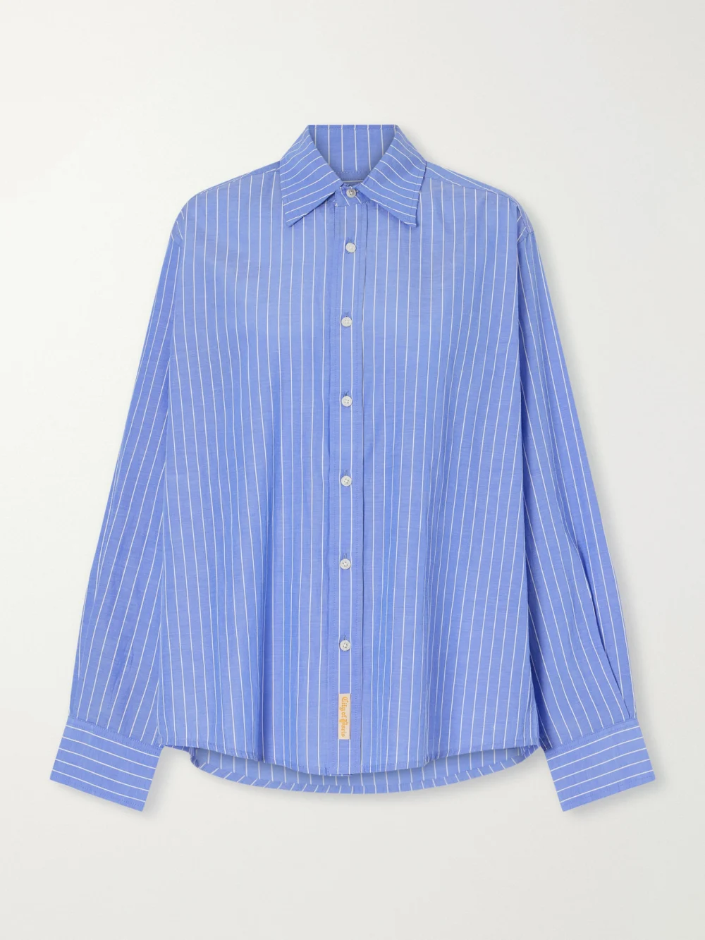 Bode Bluebell Striped Cotton-poplin Shirt in light blue