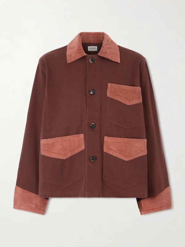 Bode Corduroy-trimmed Cotton-twill Jacket