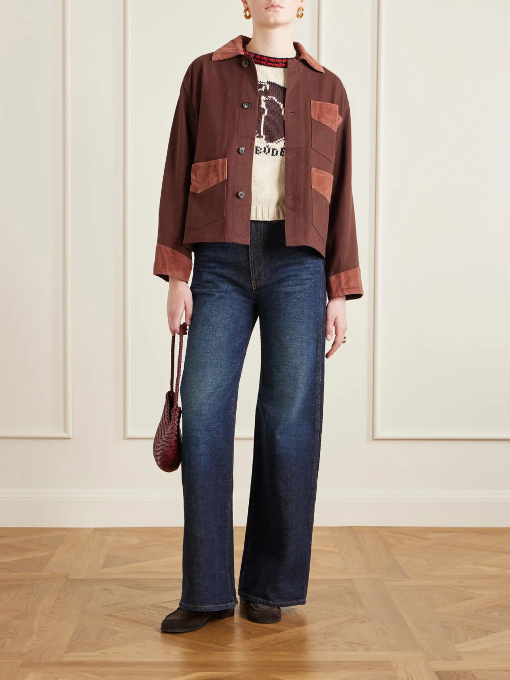 Bode Corduroy-trimmed Cotton-twill Jacket, worn by a model