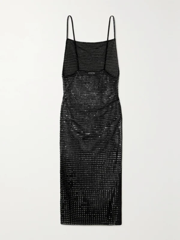 Bode Crescendo Open-back Sequined Mesh Midi Dress
