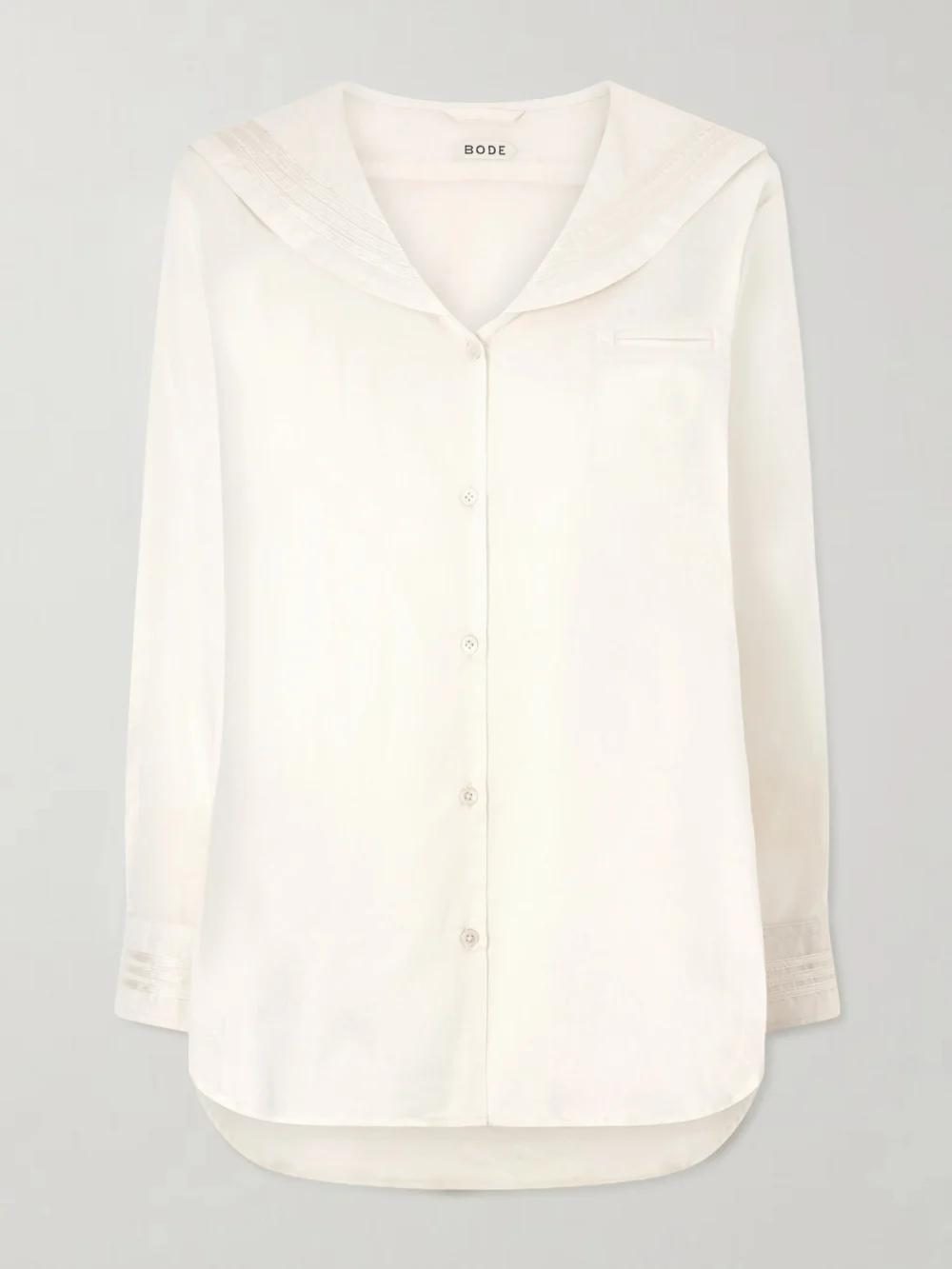 Bode Marina Cotton-voile Shirt in ivory