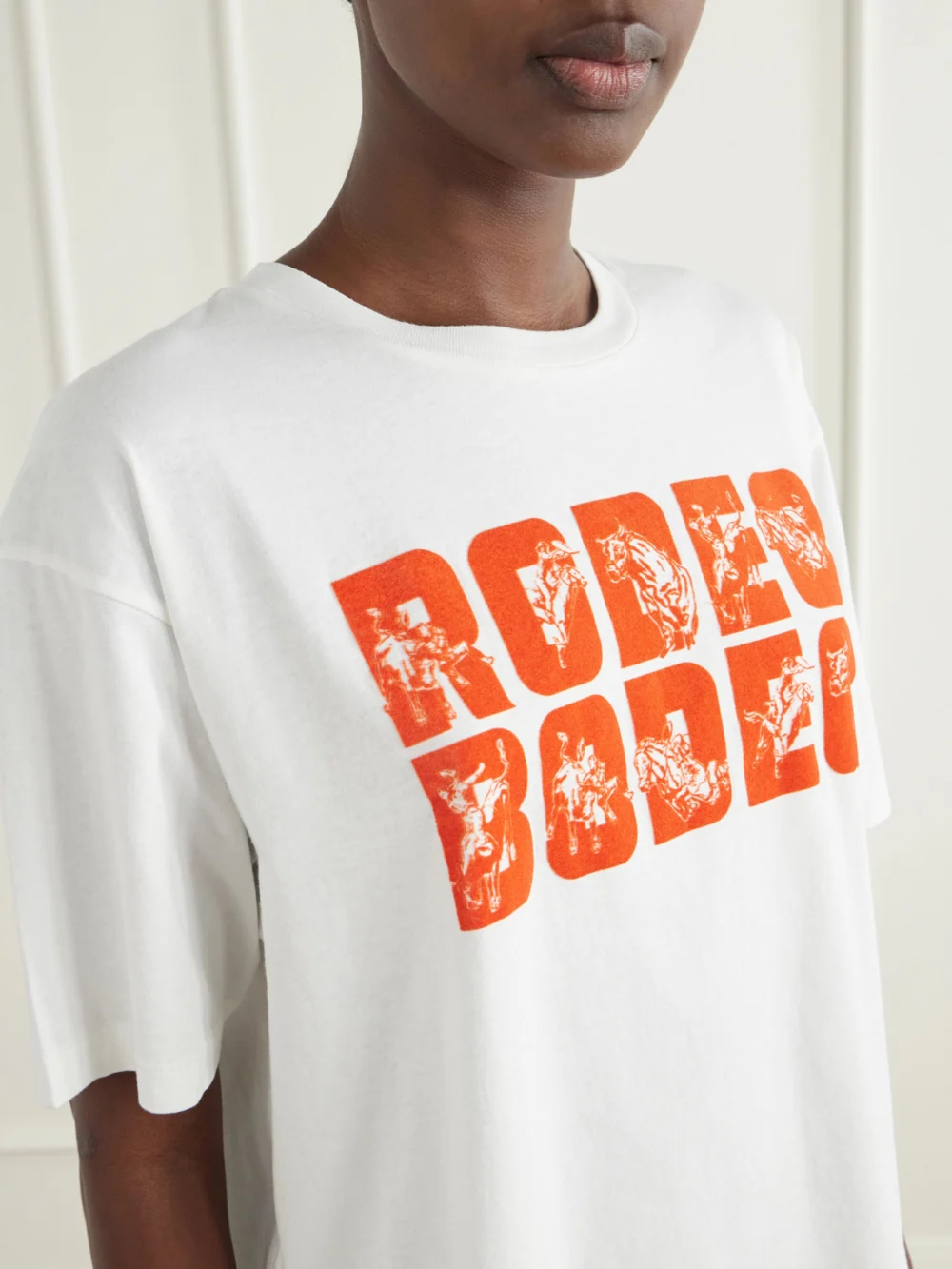 Close-up detail of the Bode Rodeo Bodeo Printed Cotton-jersey T-shirt