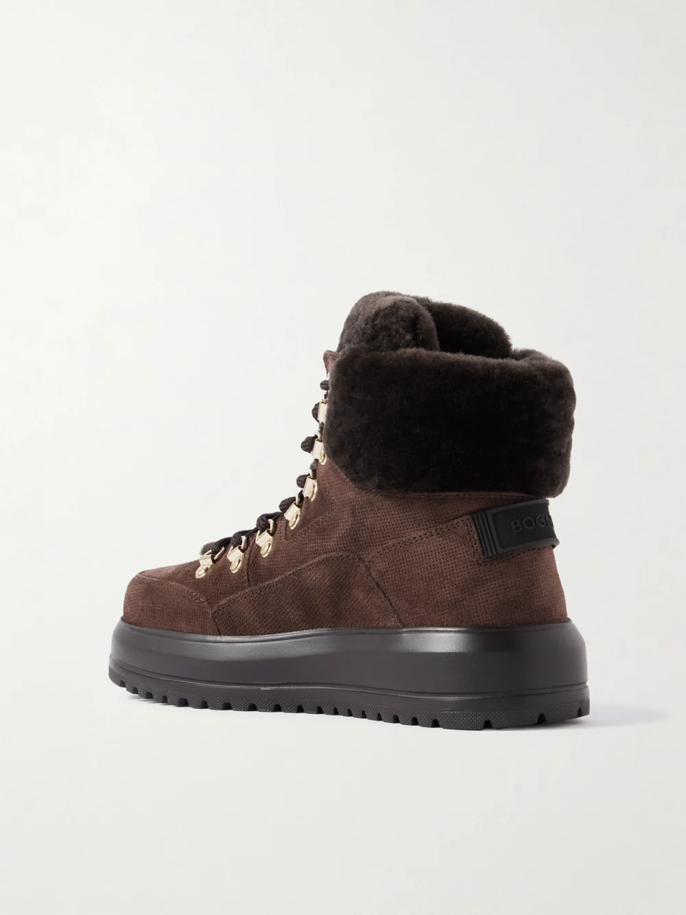 Back view of the Bogner Antwerp Shearling-lined Suede Ankle Boots