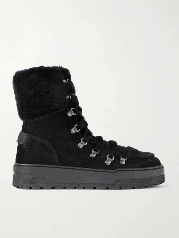 Bogner Calgary Shearling-trimmed Suede Ankle Boots