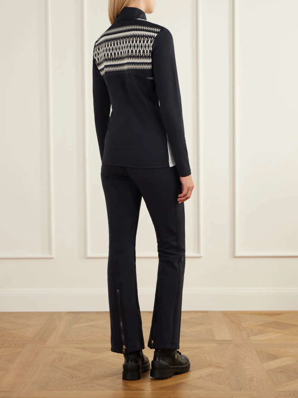 Back view of the Bogner Joalyn Knit-detailed Jersey Baselayer