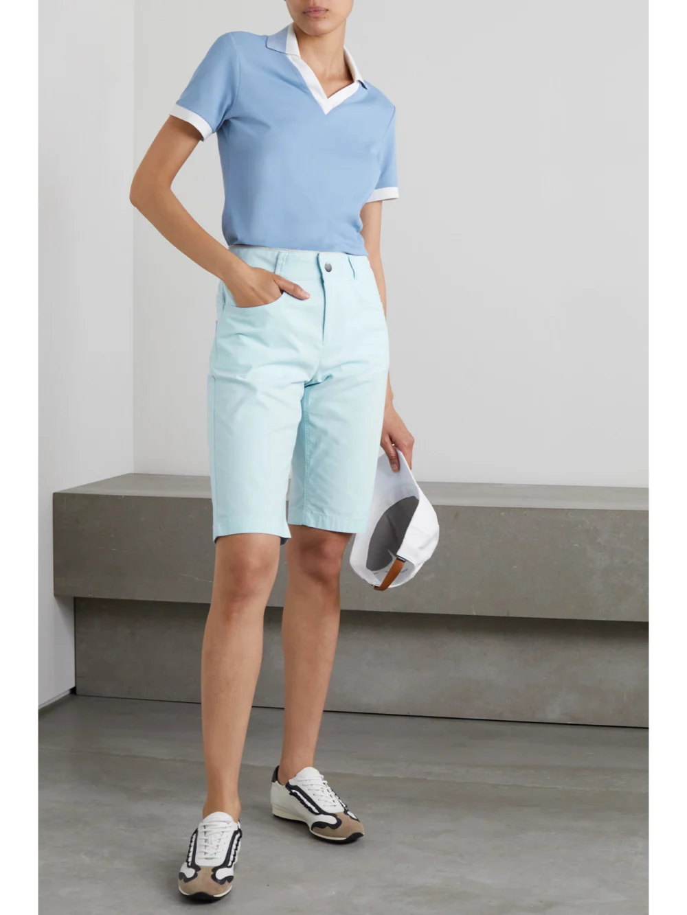 Bogner Jolita Cotton-blend Gabardine Golf Shorts, worn by a model
