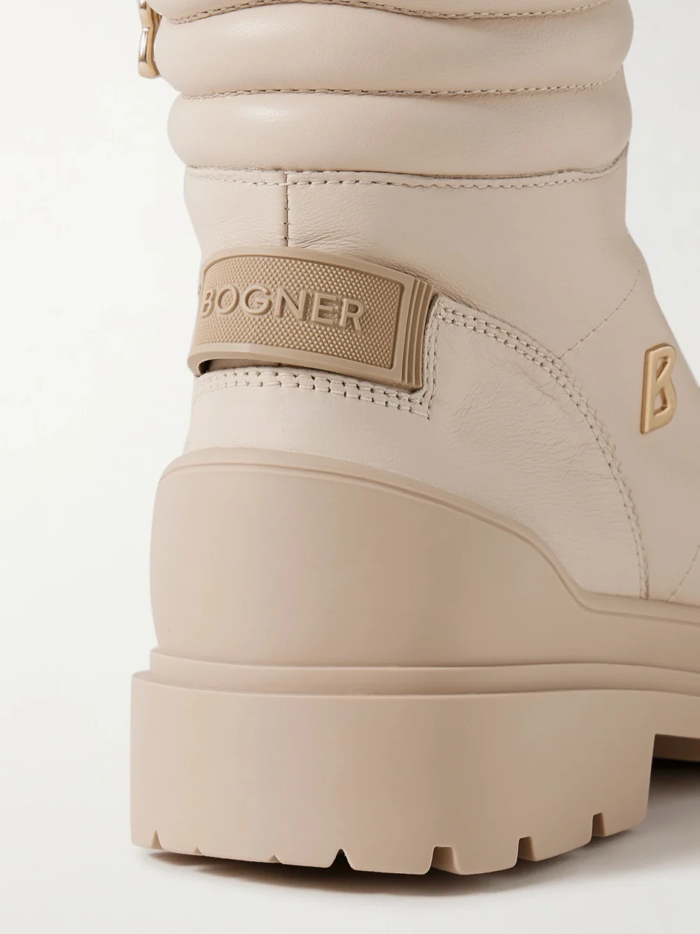 Close-up detail of the Bogner St. Moritz 14 Shearling-lined Leather Ankle Boots