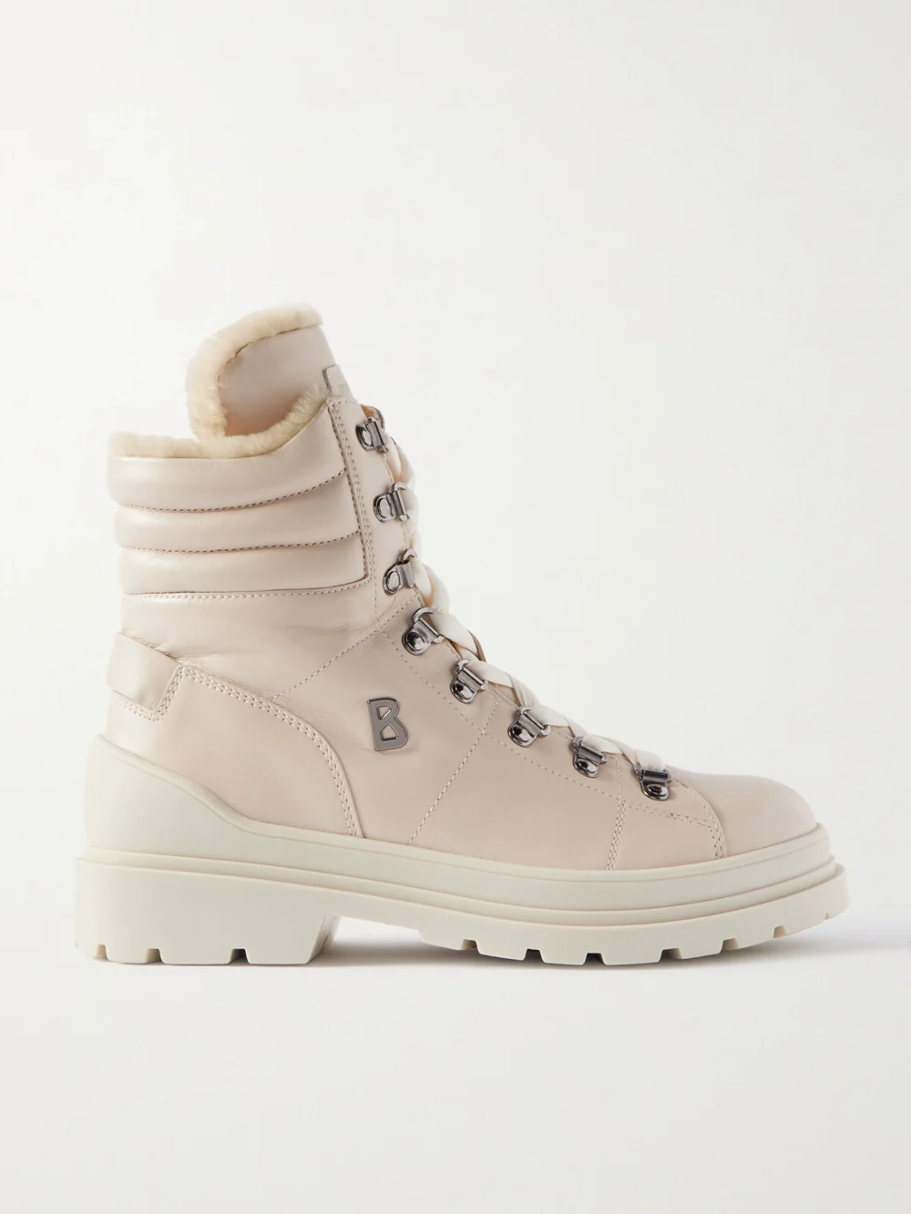Bogner St. Moritz 9 Shearling-lined Leather Ankle Boots in beige