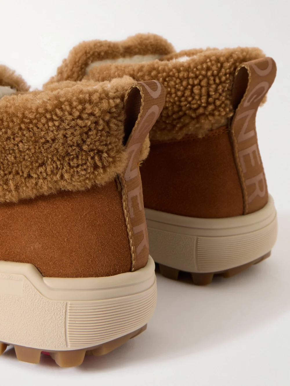 Close-up detail of the Bogner Suede-trimmed Shearling Ankle Boots