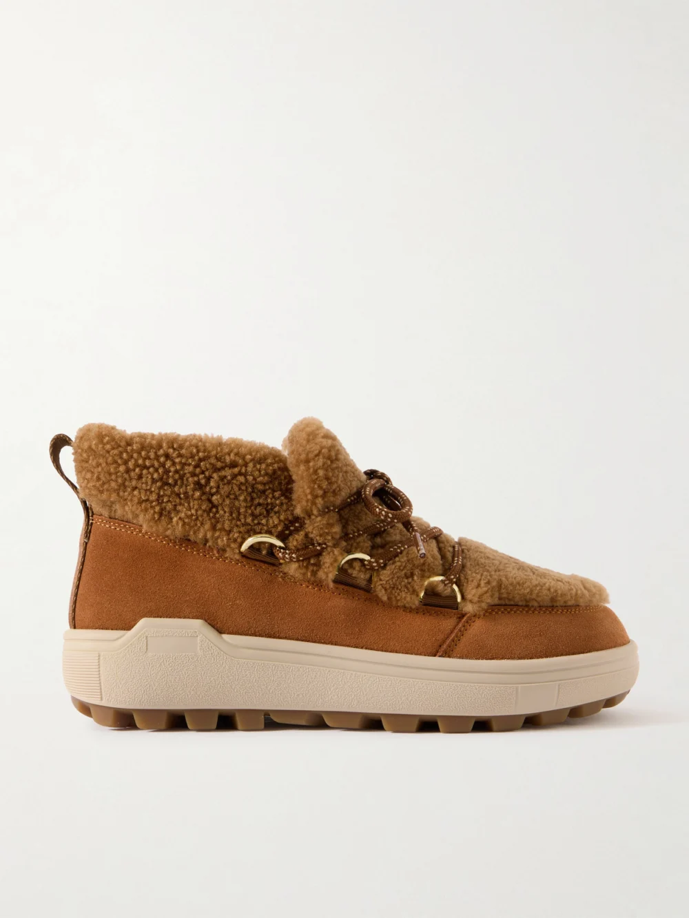 Bogner Suede-trimmed Shearling Ankle Boots in tan