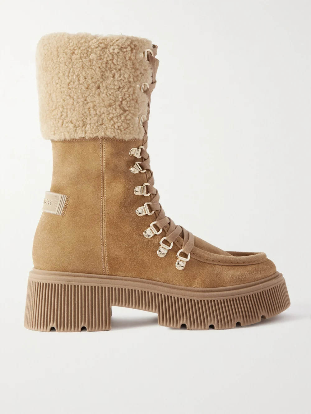 Bogner Turin Shearling-trimmed Suede Boots in brown